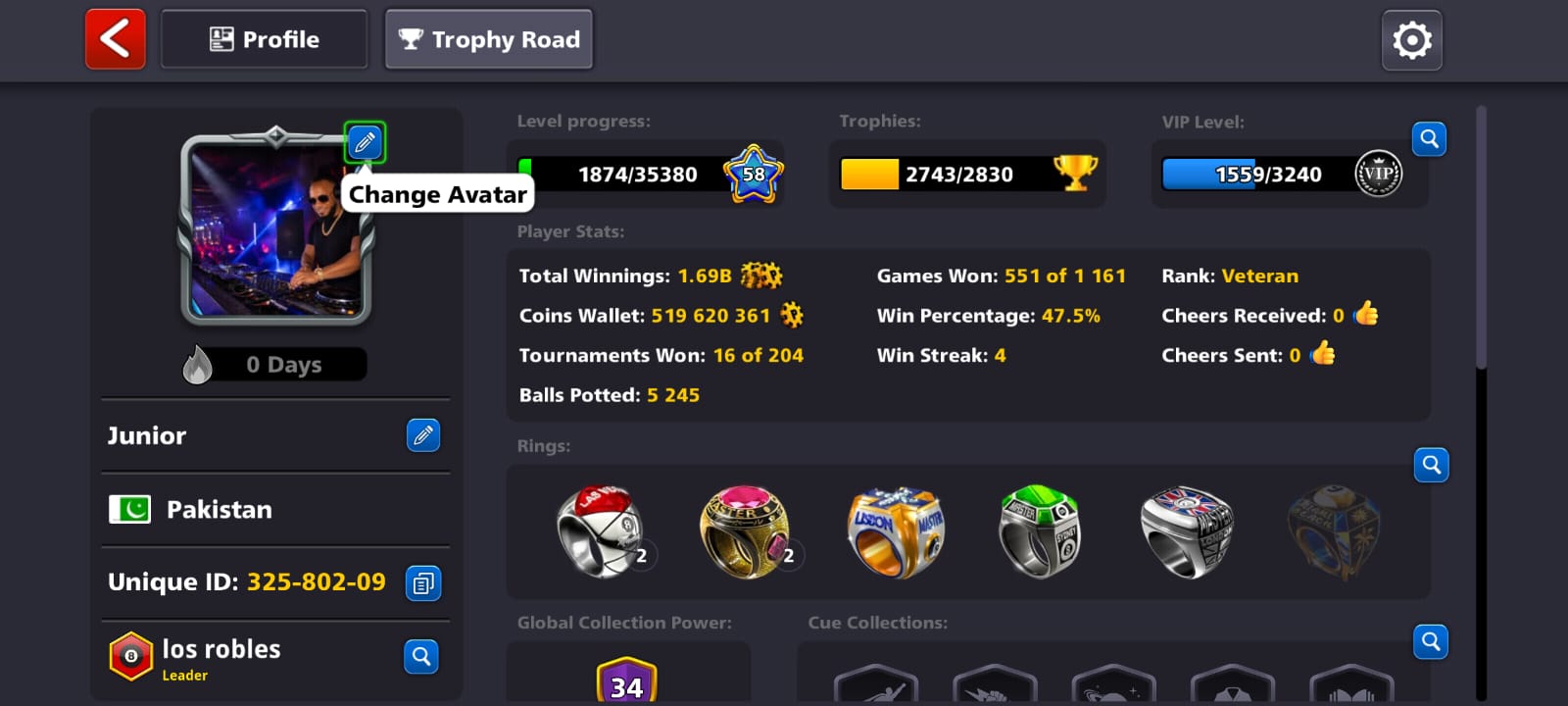 8 Ball Pool Veteran Level 58 - Image 1