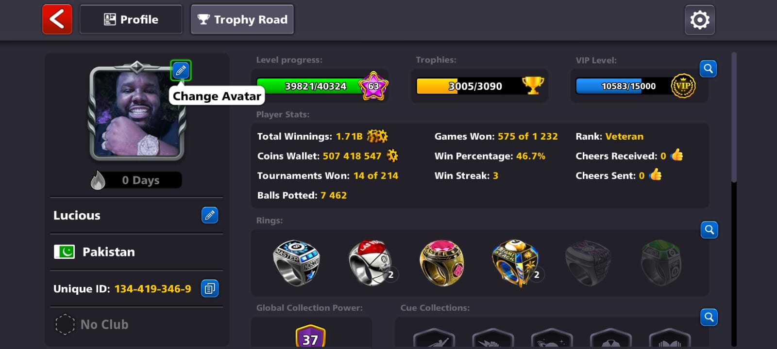 8 Ball Pool Veteran Level 63 - Image 1