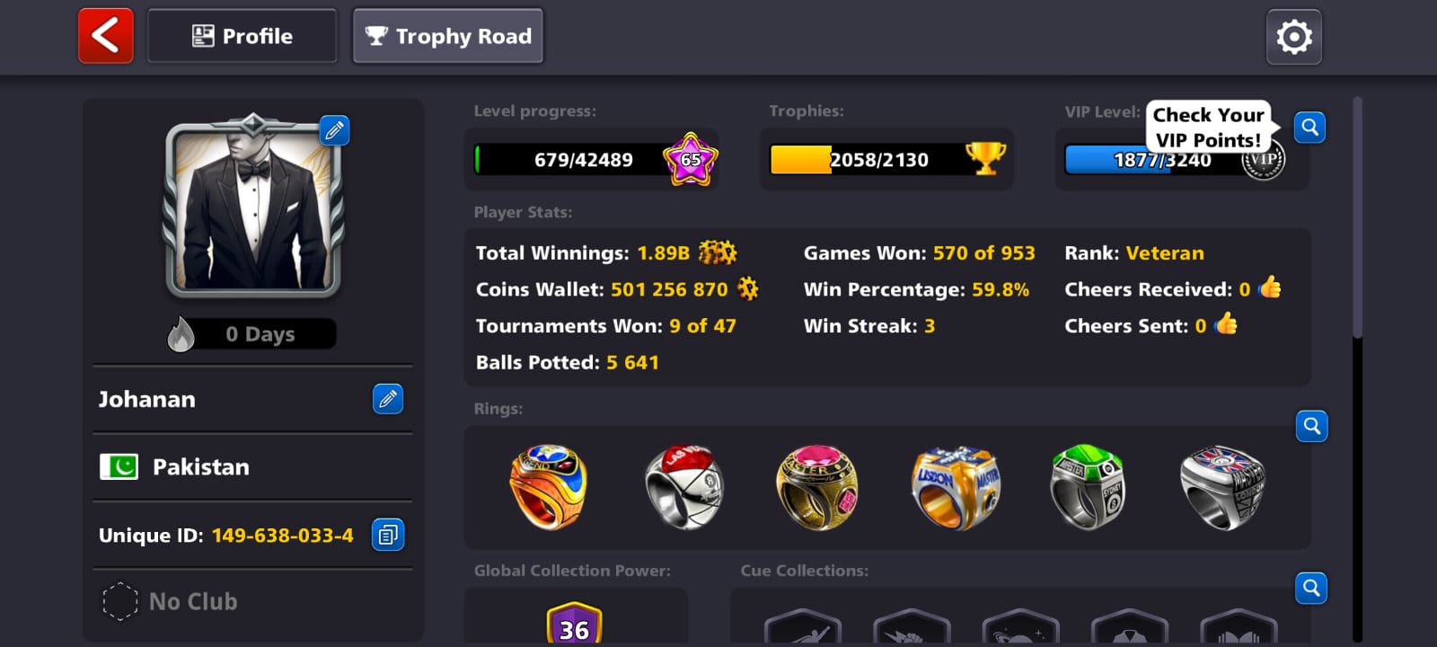 8 Ball Pool Veteran Level 65 - Image 1