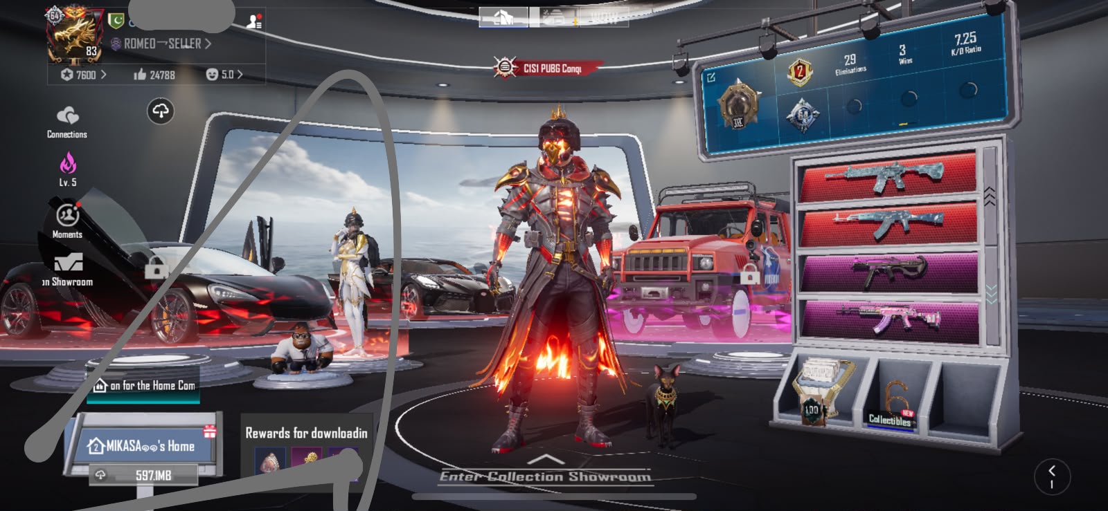 🔥 LEVEL 83 | 5-STAR BLOOD RAVEN X-SUIT | 3X MAX LAB GUNS | FLAME WRAITH ULTIMATE | 2X SPORTS CARS + CHAIR EMOTE 👑