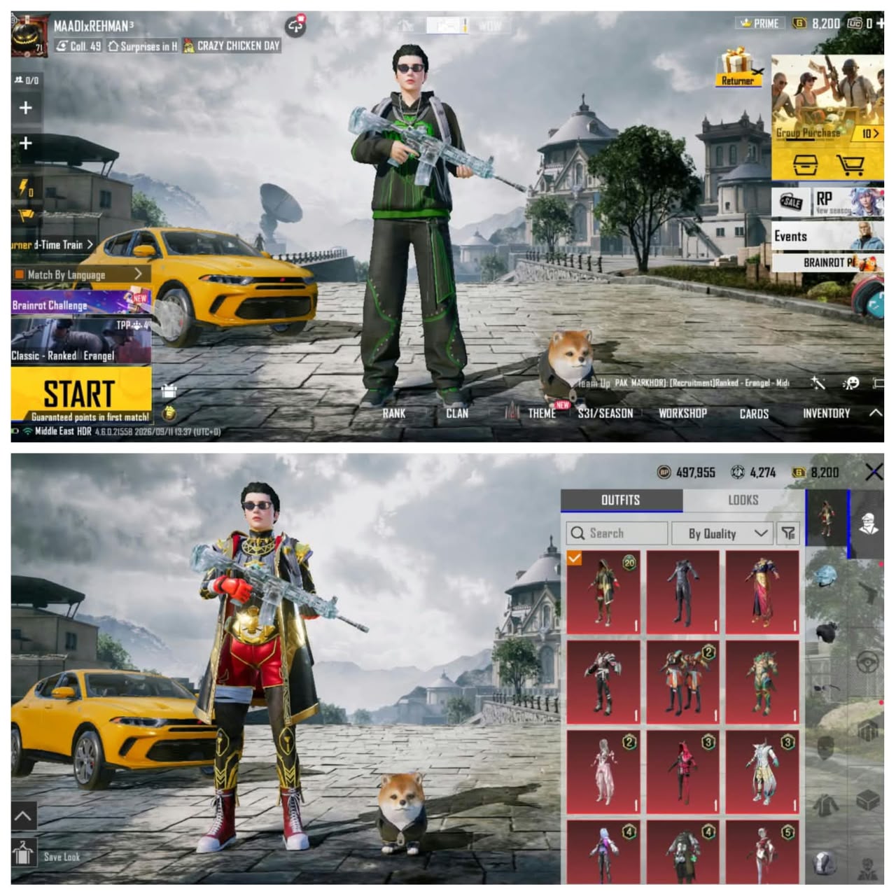 🔥 LVL 49 COLLECTION | 17X LAB GUNS (2X KILL MSG) | M4 GLACIER LVL 4 + M762 LVL 4 | YELLOW DODGE CAR 🚗